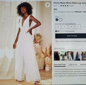 NWT Lulu's Divine Muse White Wide-Leg Jumpsuit
